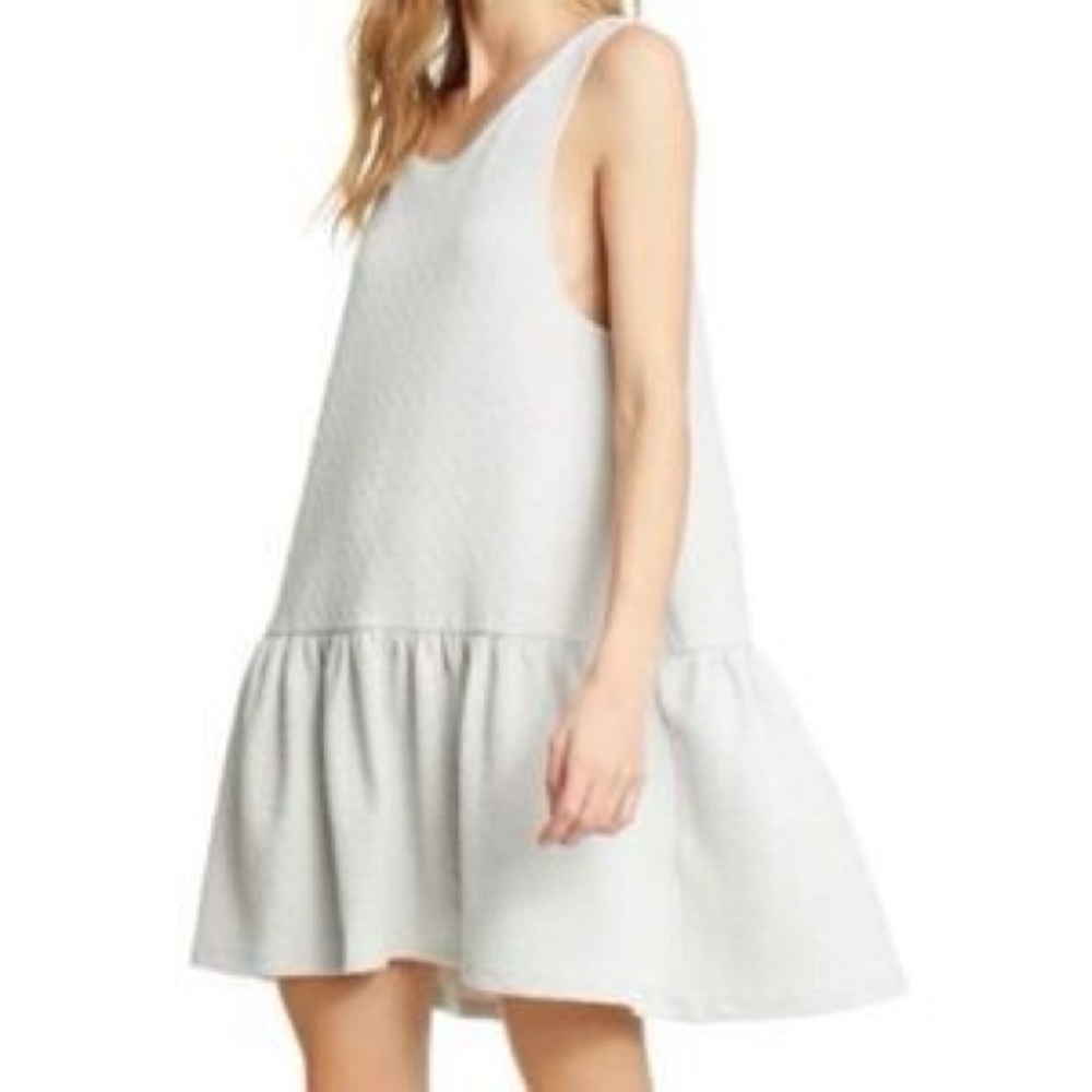Free People Tank Sleeveless Dress with Ruffle Light Grey L